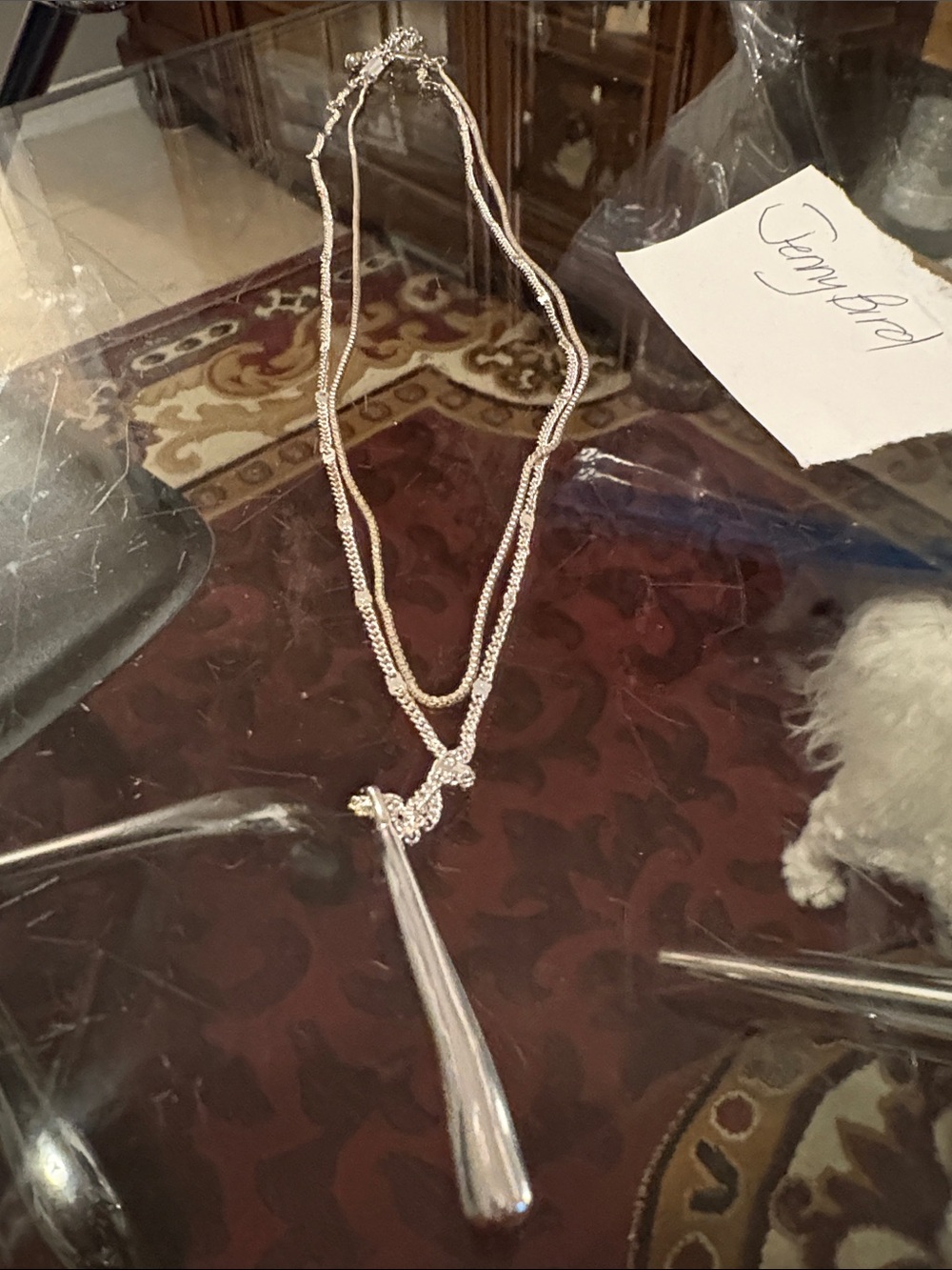 Jenny Bird Silvertone Slim Bar Pendant Necklace by Jenny Bird